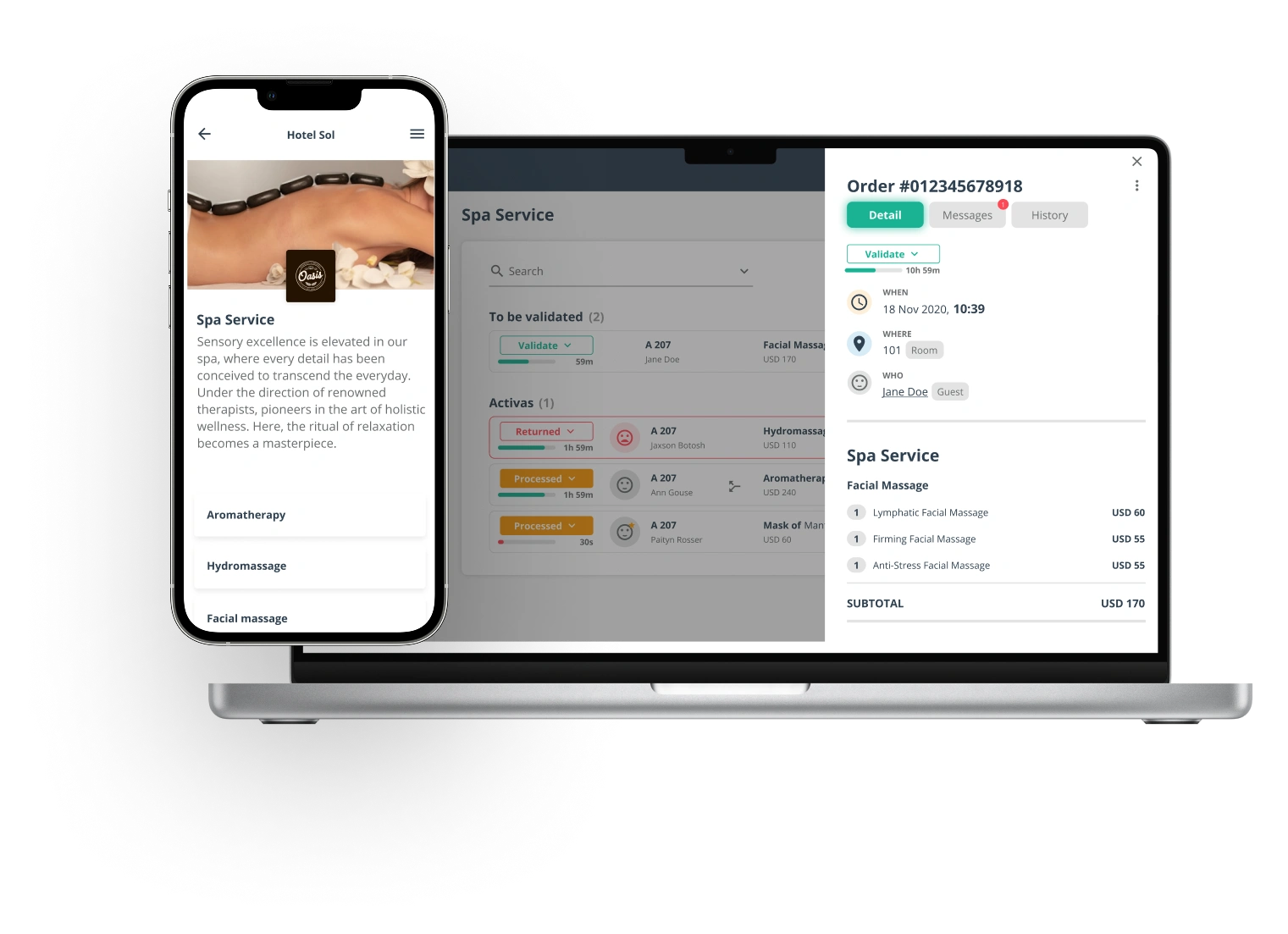 Servicios comerciales - Sistema GuestHub