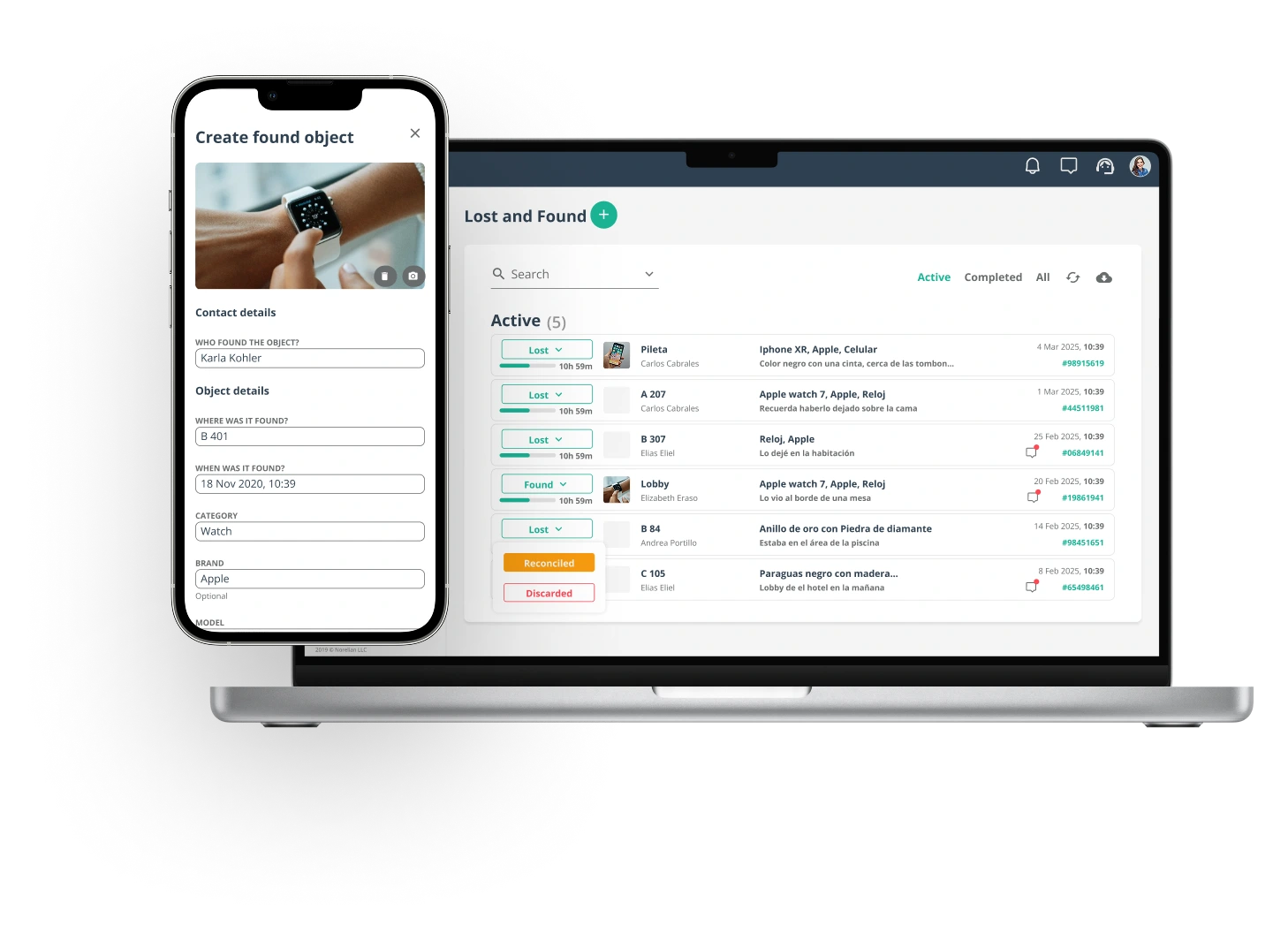 Sistema de gestión de objetos perdidos GuestHub