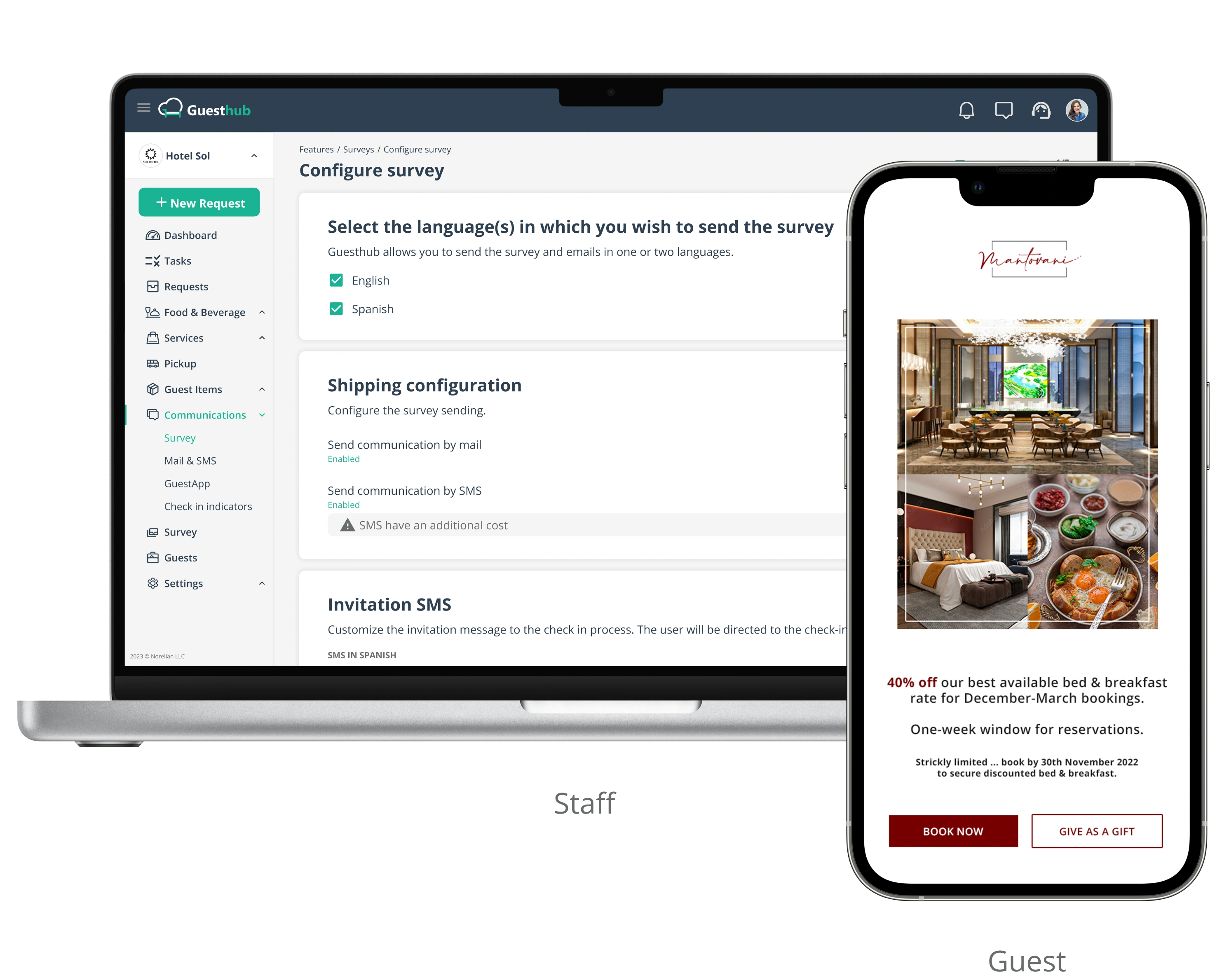 Configuration of automatic emails and how they reach the guest