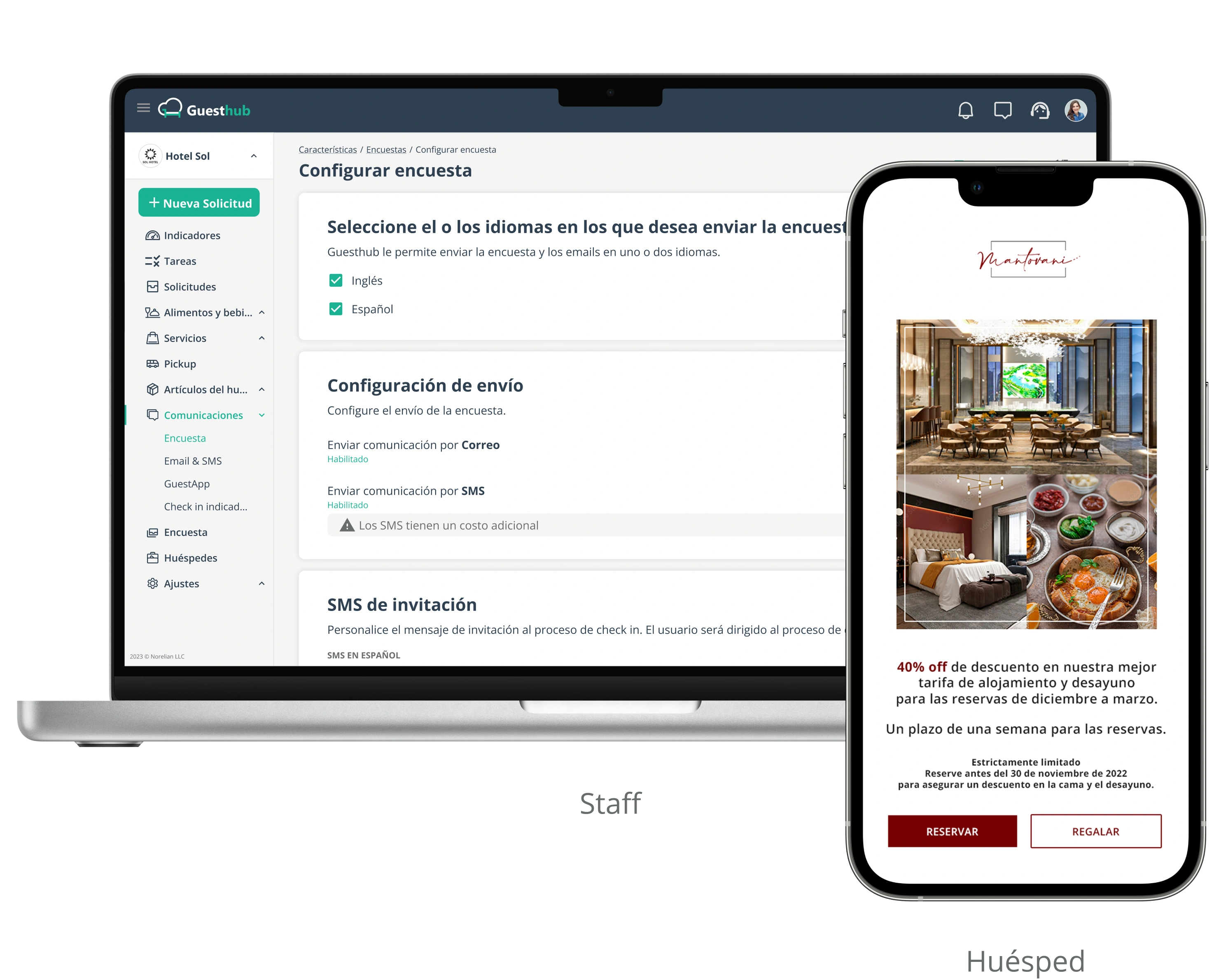 Configuración de emails automáticos y como le llega al huésped